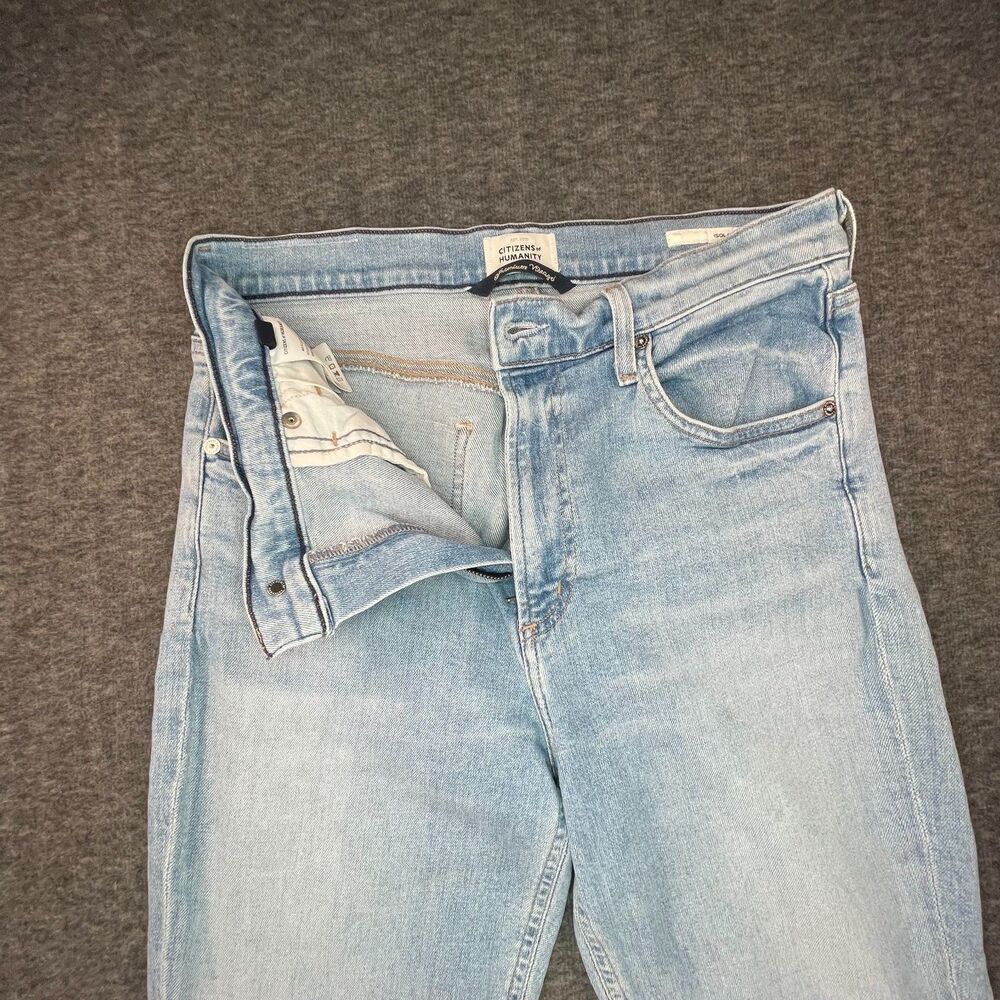 Citizens of Humanity Light Wash Raw Hem Jeans 29 High Rise Straight Crop Y2K - Picture 5 of 15